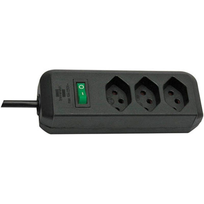 Brennenstuhl 1158622 power extension 2 m 3 AC outlet(s) Black