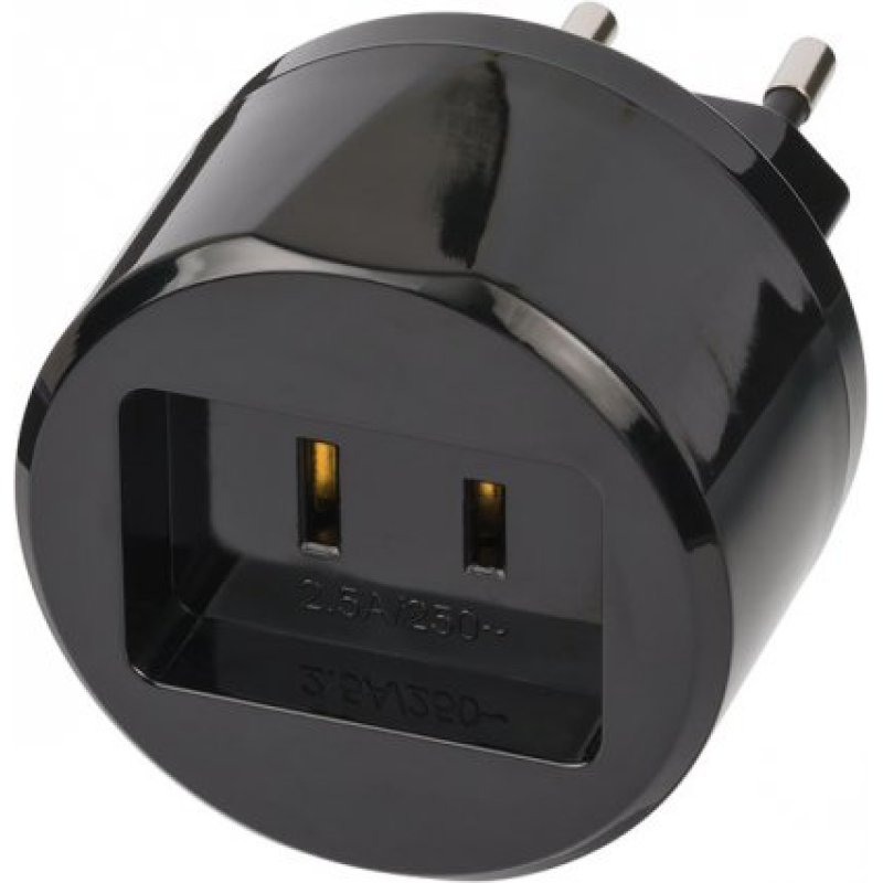 Brennenstuhl 1508500010 adaptateur prise d'alimentation Type A Type C (Europlug) Noir