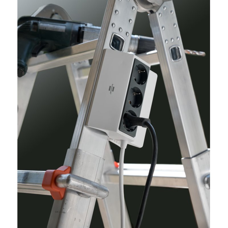 brennenstuhl klemmbare Steckdosenleiste, 3-fach, weiß
