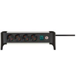 Brennenstuhl 1391040400 power extension 1.8 m 4 AC outlet(s) Indoor Black, Silver