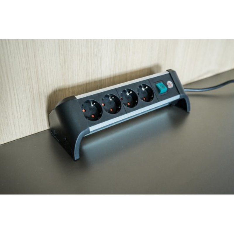 brennenstuhl Tisch-Steckdosenleiste Alu-Office-Line, 4-fach