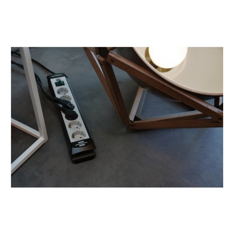 Brennenstuhl 1951560100 multiprise 3 m 6 sortie(s) CA Intérieure Noir, Vert clair