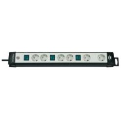 Brennenstuhl 1951560600 power extension 3 m 6 AC outlet(s) Black, Grey