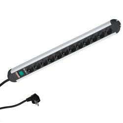 Bachmann 330.073 power extension 1.75 m 12 AC outlet(s) Indoor Aluminium, Black