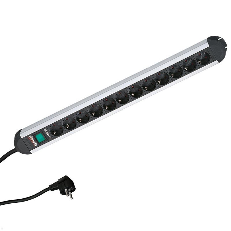 Bachmann 330.073 power extension 1.75 m 12 AC outlet(s) Indoor Aluminium, Black