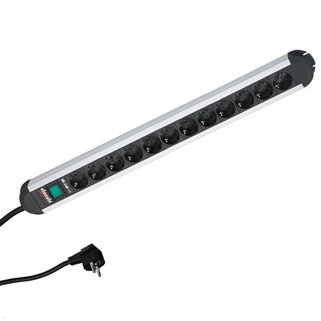 Bachmann 330.073 power extension 1.75 m 12 AC outlet(s) Indoor Aluminium, Black