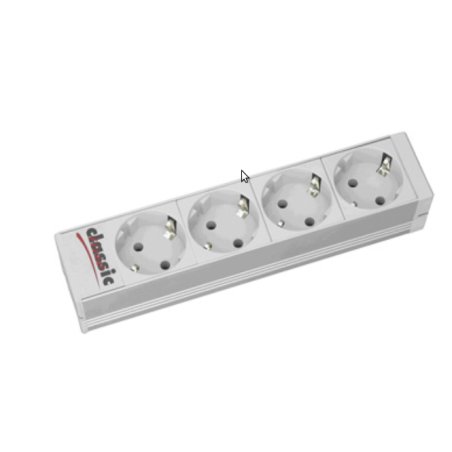 Secomp 19.07.1194 power extension 2 m 4 AC outlet(s) Aluminium