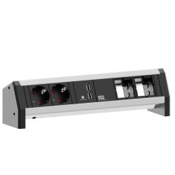 Bachmann 902.0183 power extension 2 AC outlet(s) Indoor Black, Grey