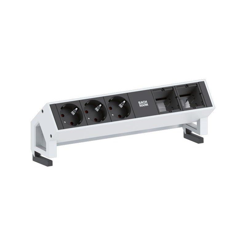 Bachmann Desk 2 power extension 0.2 m 3 AC outlet(s) Black, White