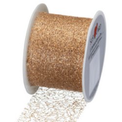 SUSY CARD Ruban cadeau, sur bobine "Lace metallic", or