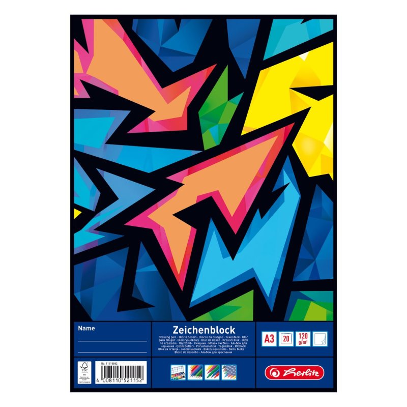 Herlitz 11415882 writing notebook A3 20 sheets Multicolour