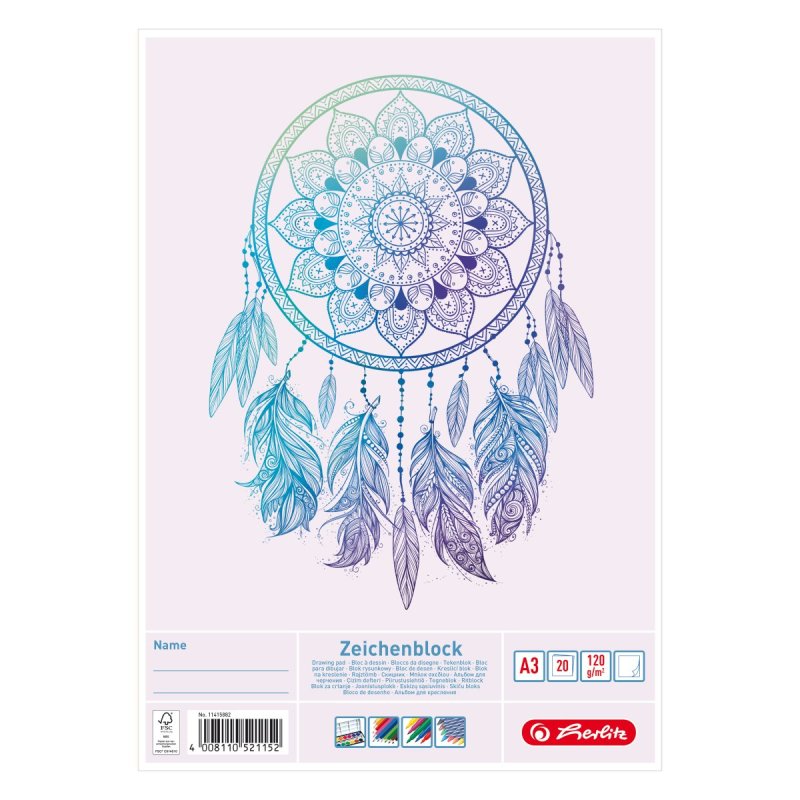 Herlitz 11415882 writing notebook A3 20 sheets Multicolour