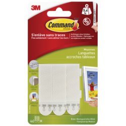 3M Command Languette de fixation pour cadre, taille: M, noir