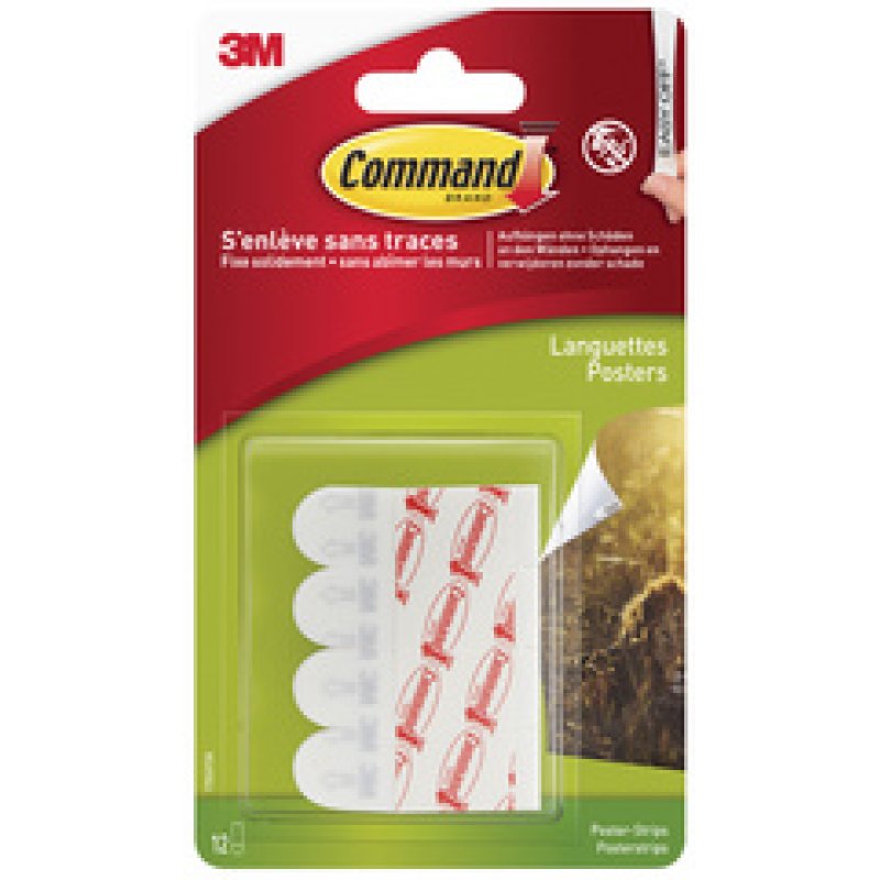 3M Command Attaches posters, taille: S, blanc