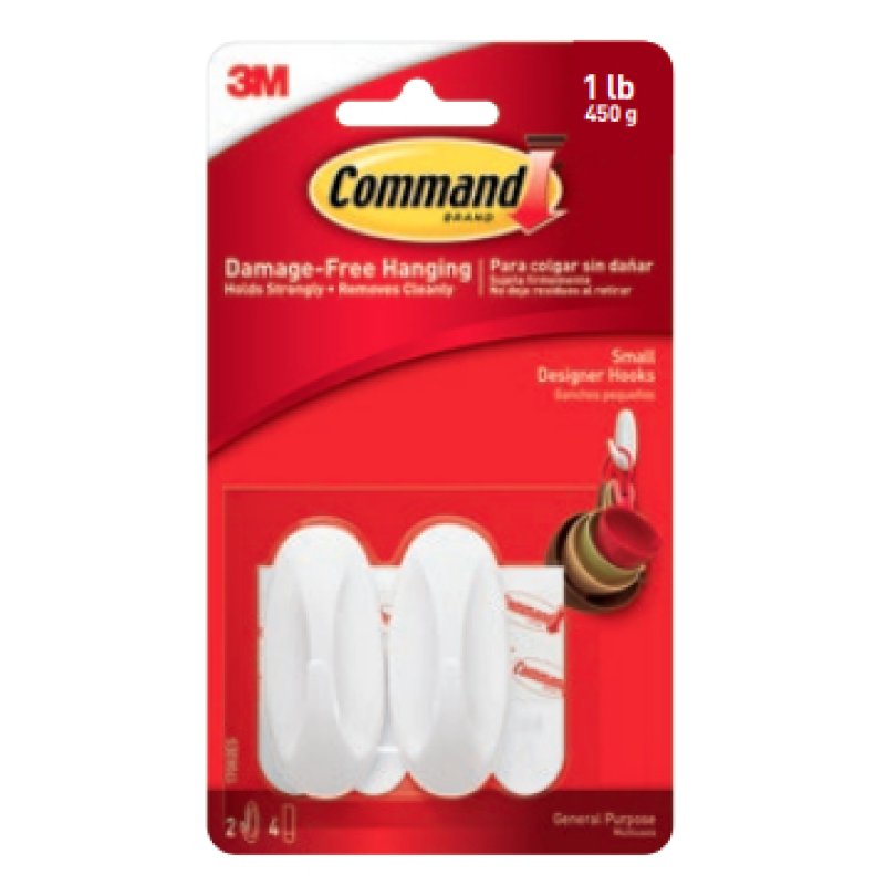 3M 17082FGN home storage hook Indoor Universal hook White 2 pc(s)