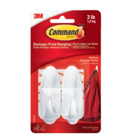 3M 17081FGN crochet pour rangement à usage domestique Intérieure Crochet universel Blanc 2 pièce(s)