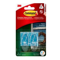 3M Command Crochet pour l'extérieur, transparent, taille: M