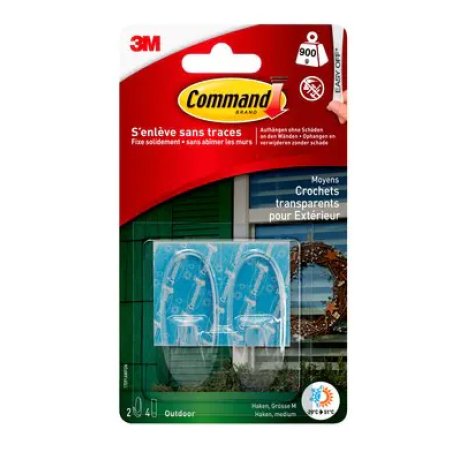 3M 17091AWFGN home storage hook Outdoor Utility hook Transparent 1 pc(s)