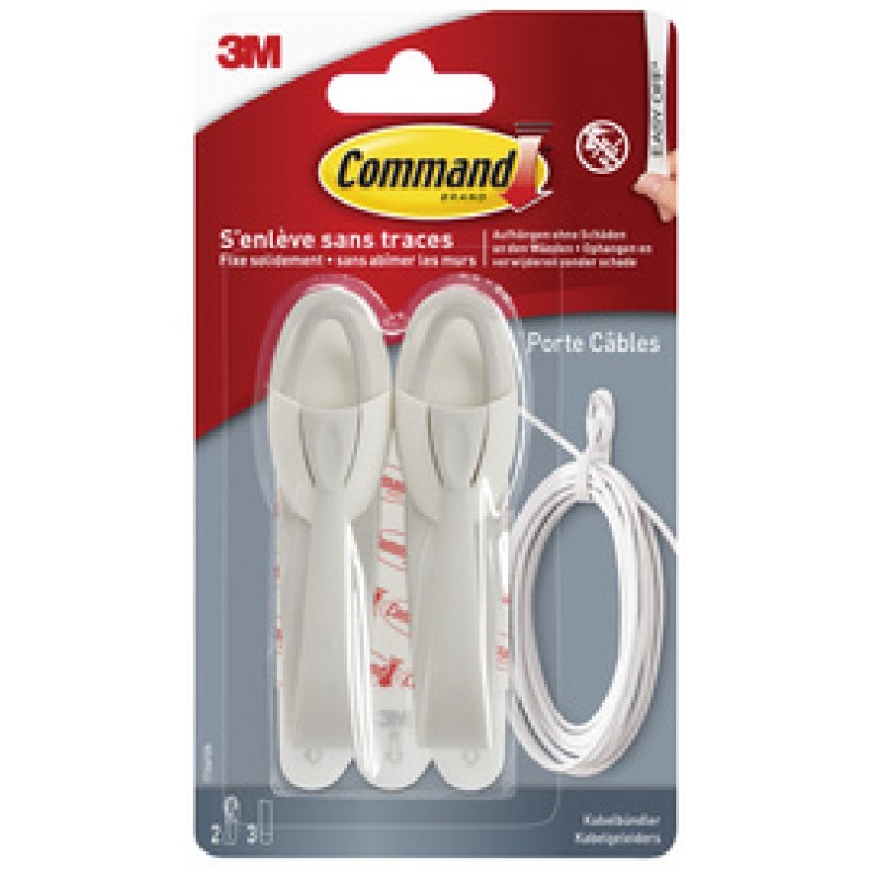 3M Command Crochet porte-câbles, taille: M, blanc