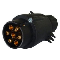 IWH Prise de voiture, 7 broches, plastique, noir