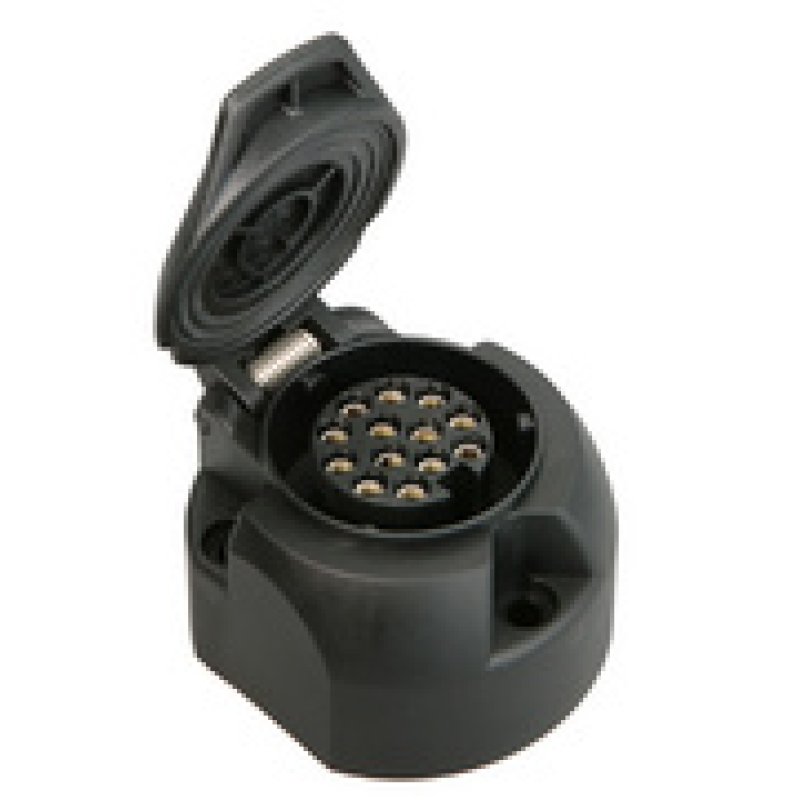 IWH Prise de voiture, 13 broches, plastique, noir