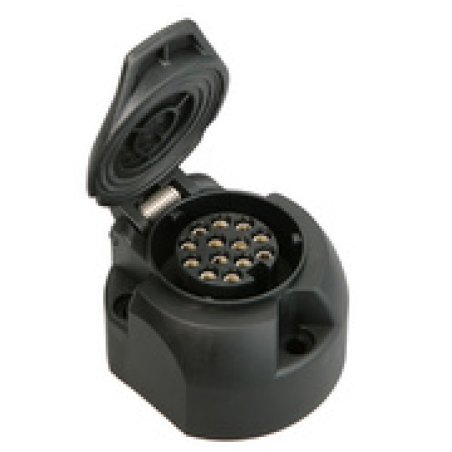 IWH Prise de voiture, 13 broches, plastique, noir