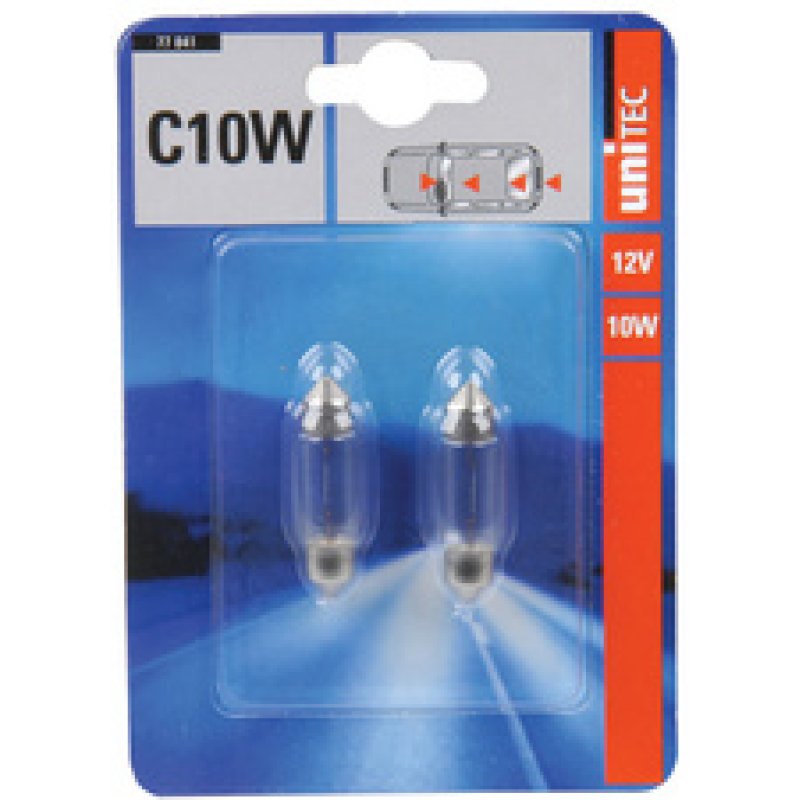 uniTEC Lampe tubulaire pour voiture, 12 volts, 10 watts