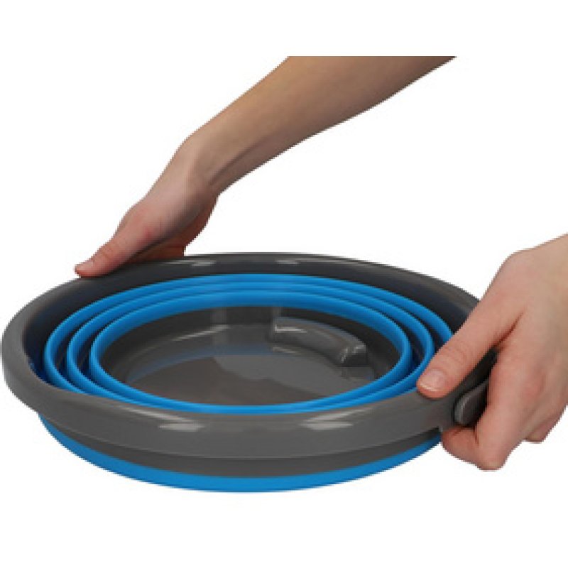 cartrend Seau, pliable, rond, 10 litres, gris/bleu
