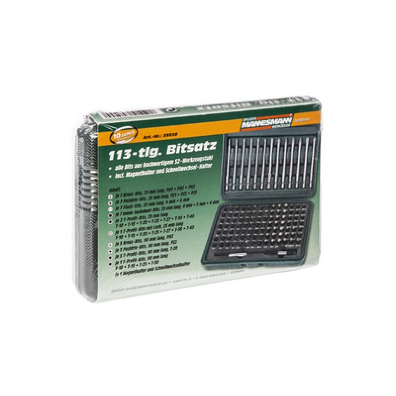 BRÜDER MANNESMANN Jeu d'embouts, 113 pièces, boîte