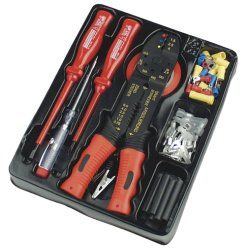 BRÜDER MANNESMANN M00208 Pince à sertir Ensemble d'outils Noir, Rouge