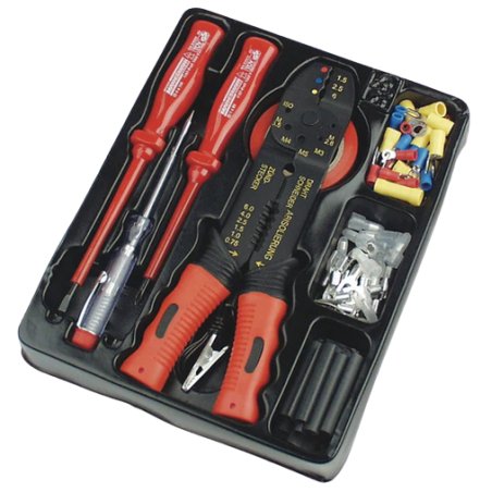 BRÜDER MANNESMANN M00208 cable crimper Tool set Black, Red
