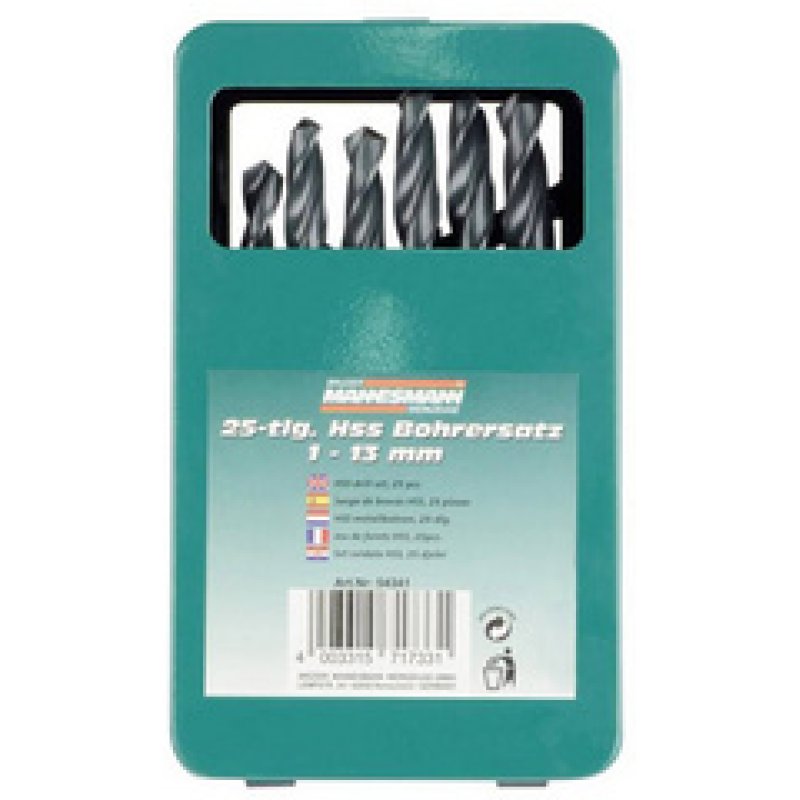 BRÜDER MANNESMANN Jeu de forets hélicoïdaux, 25 pièces