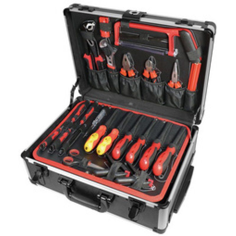 BRÜDER MANNESMANN Boîte à outils, 211 pièces, en valise alu