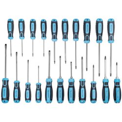 QUANTOOL Jeu de tournevis, 21 pièces, noir/bleu