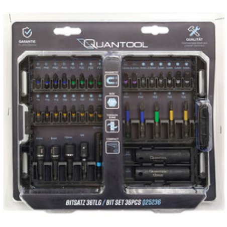 QUANTOOL Jeu d'embouts, 36 pièces, dans une boîte plastique