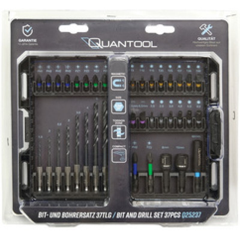 QUANTOOL Jeu d'embouts & de mèches, boîte de 37 pièces
