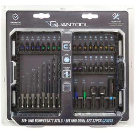 QUANTOOL Jeu d'embouts & de mèches, boîte de 37 pièces