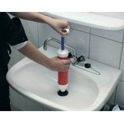 BRÜDER MANNESMANN Pompe de débouchage d'évier, blanc/rouge