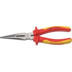 HEYTEC Pince à becs demi-ronds VDE, droite, rouge / jaune