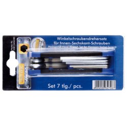 HEYTEC Jeu de clés mâles profil en T, 7 pièces, sur monture