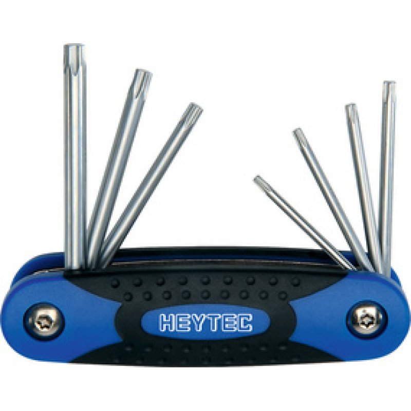 HEYTEC Jeu de clés mâles profil en T, 7 pièces, sur monture