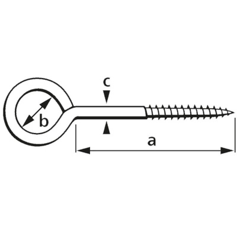 suki. Vis à anneau, 20 x 10 x 3,3 mm, filetage pour bois