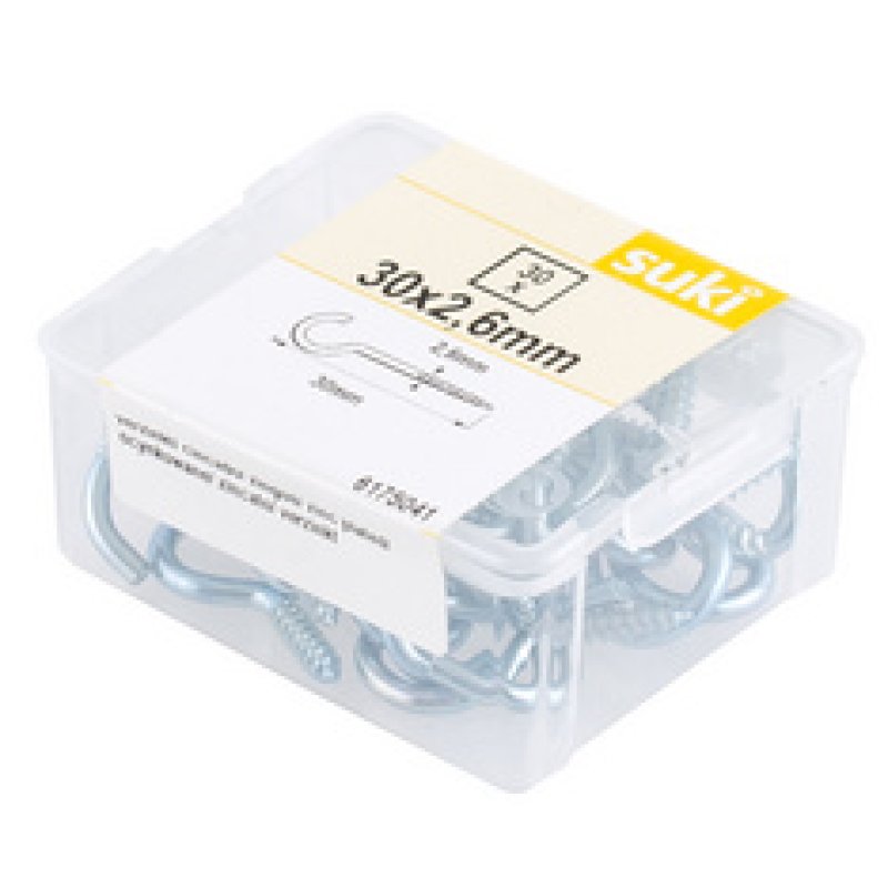 suki. Crochet plafond, cintré, 60 x 3,3 mm, galvanisé, 20