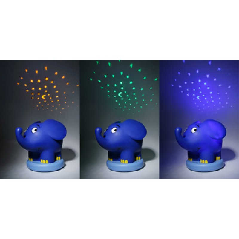 ANSMANN Veilleuse musicale à projection d'étoiles "éléphant"