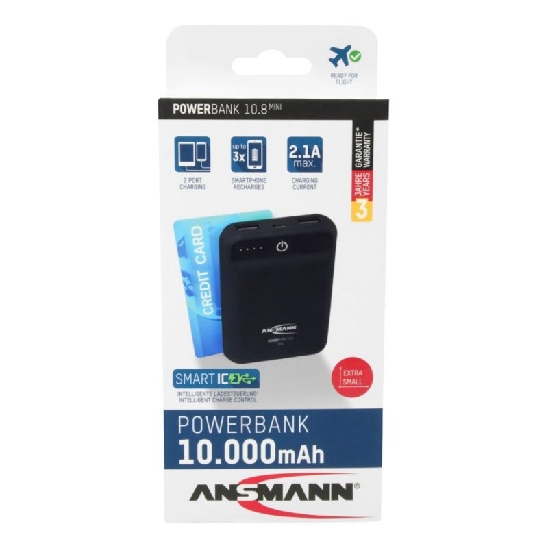 ANSMANN Powerbank 10.8 mini, 10.000 mAh, noir