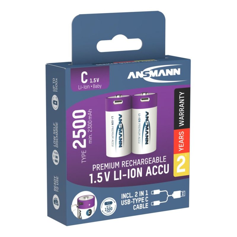 Ansmann 1313-0004 household battery Rechargeable battery C Lithium-Ion (Li-Ion)