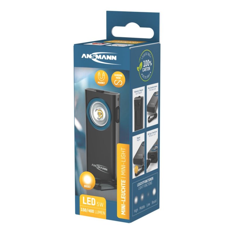 Ansmann ML400R Black Keychain flashlight LED