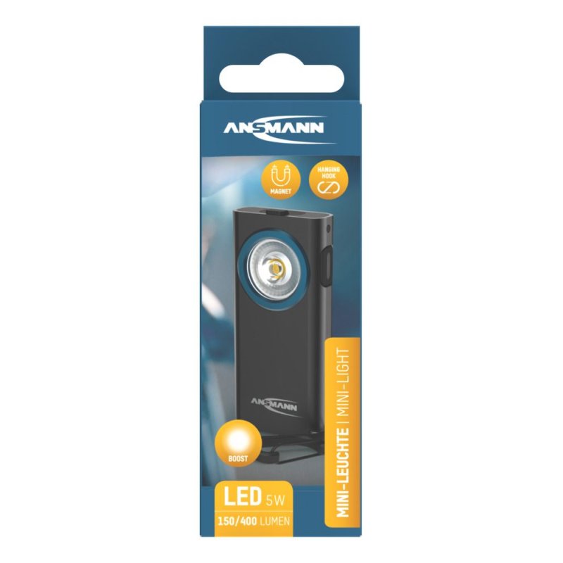 ANSMANN Lampe porte-clés ML400R avec fonction boost, noir