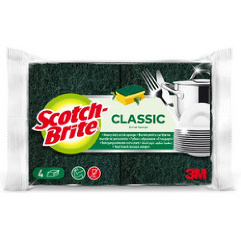 Scotch-Brite Eponge à récurer Classic, paquet de 3