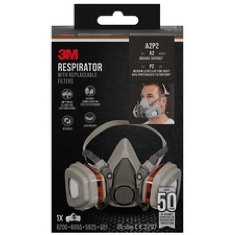 3M demi-masque avec filtres à échange 6002C